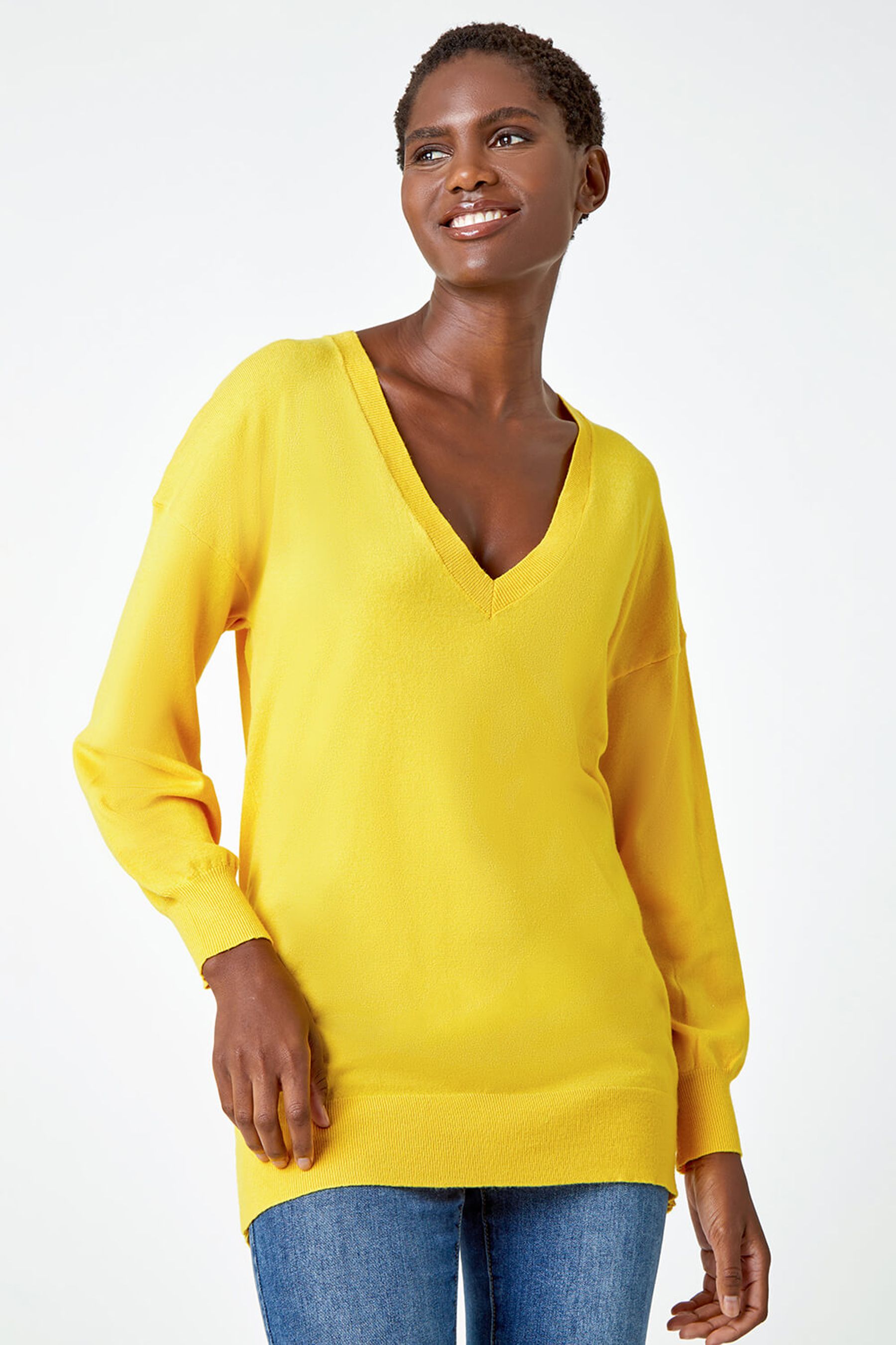 Long sleeve v deals neck sweater