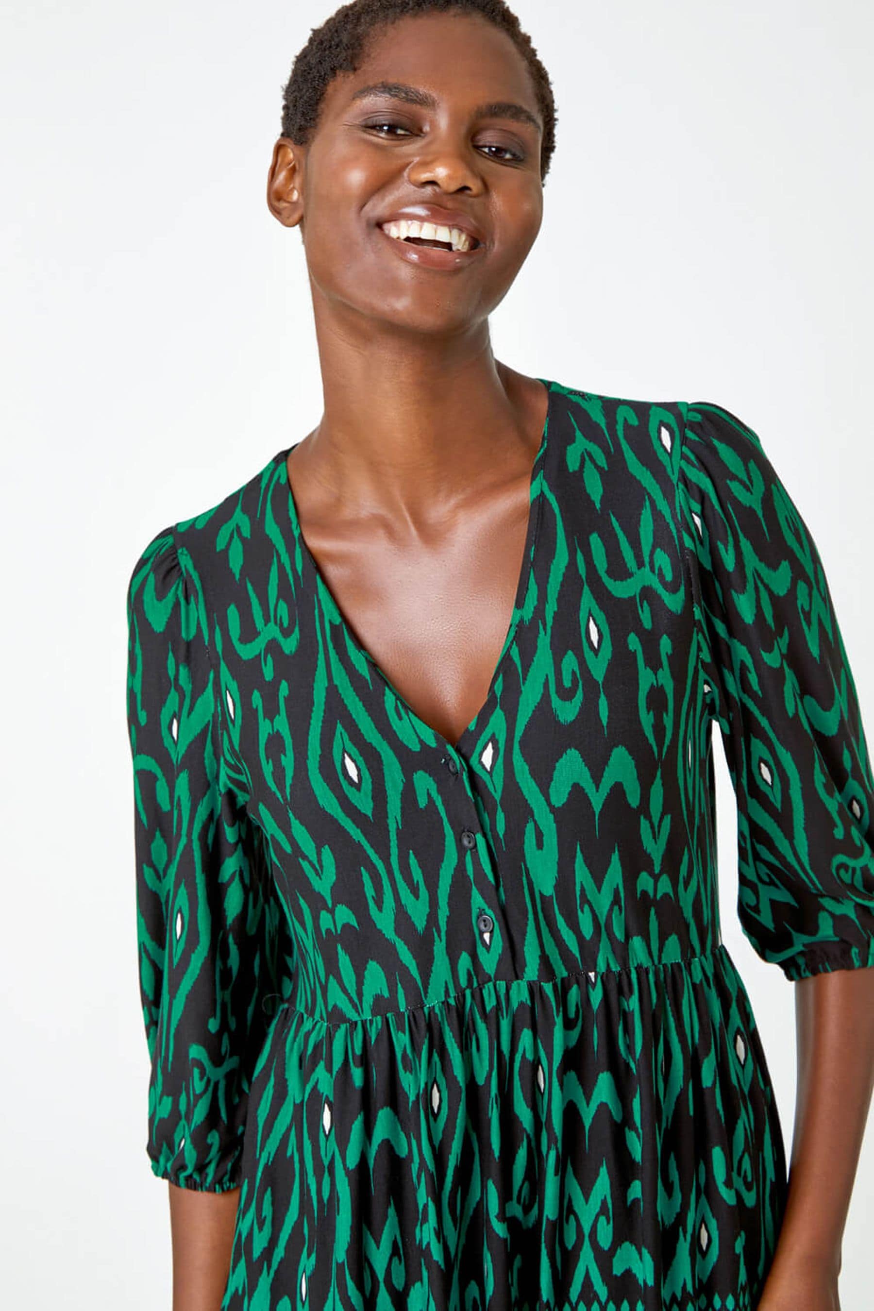 Green on sale smock top