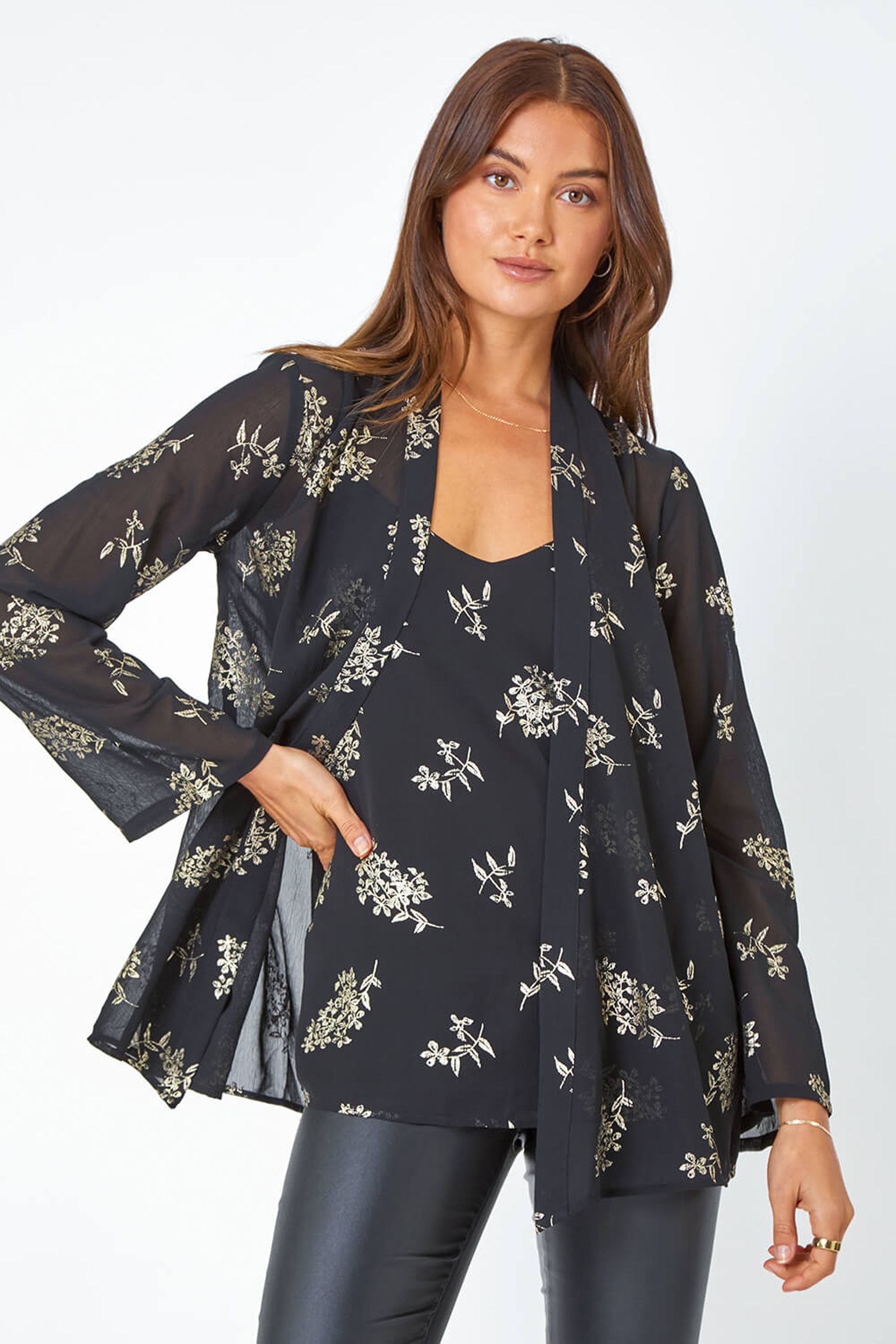 Metallic kimono sales jacket