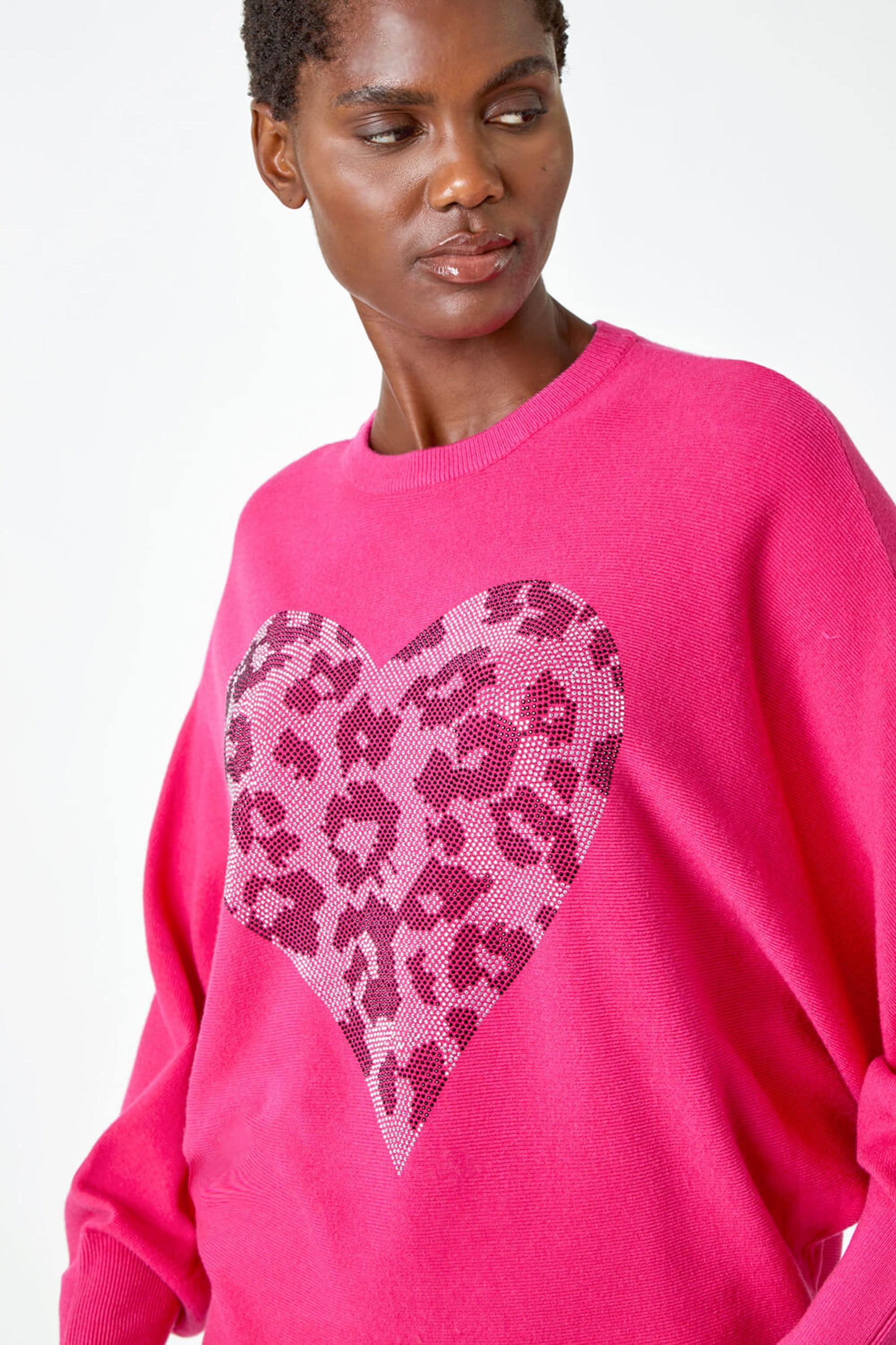 Buy Roman Pink Sparkle Animal Heart Jumper from the Next UK online