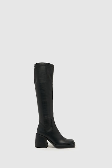 Schuh Danielle Platform Knee Black Boots
