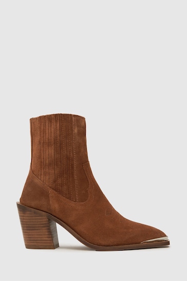 Schuh Anand Suede Western Brown Boots