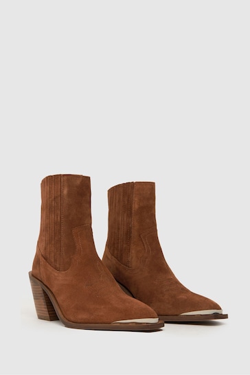 Schuh Anand Suede Western Brown Boots