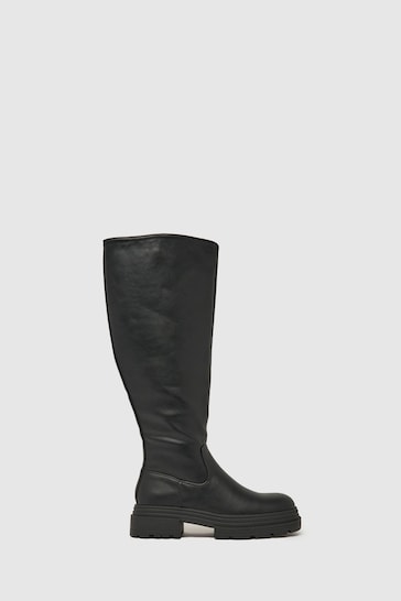 Schuh Dannie Chunky Pull On Black Boots