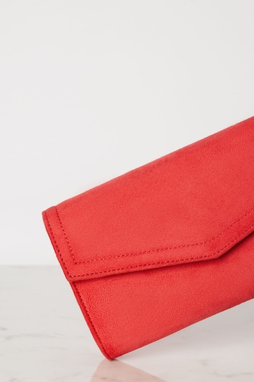 Lipsy Red Foldover Ocassion Envelope Clutch Bag