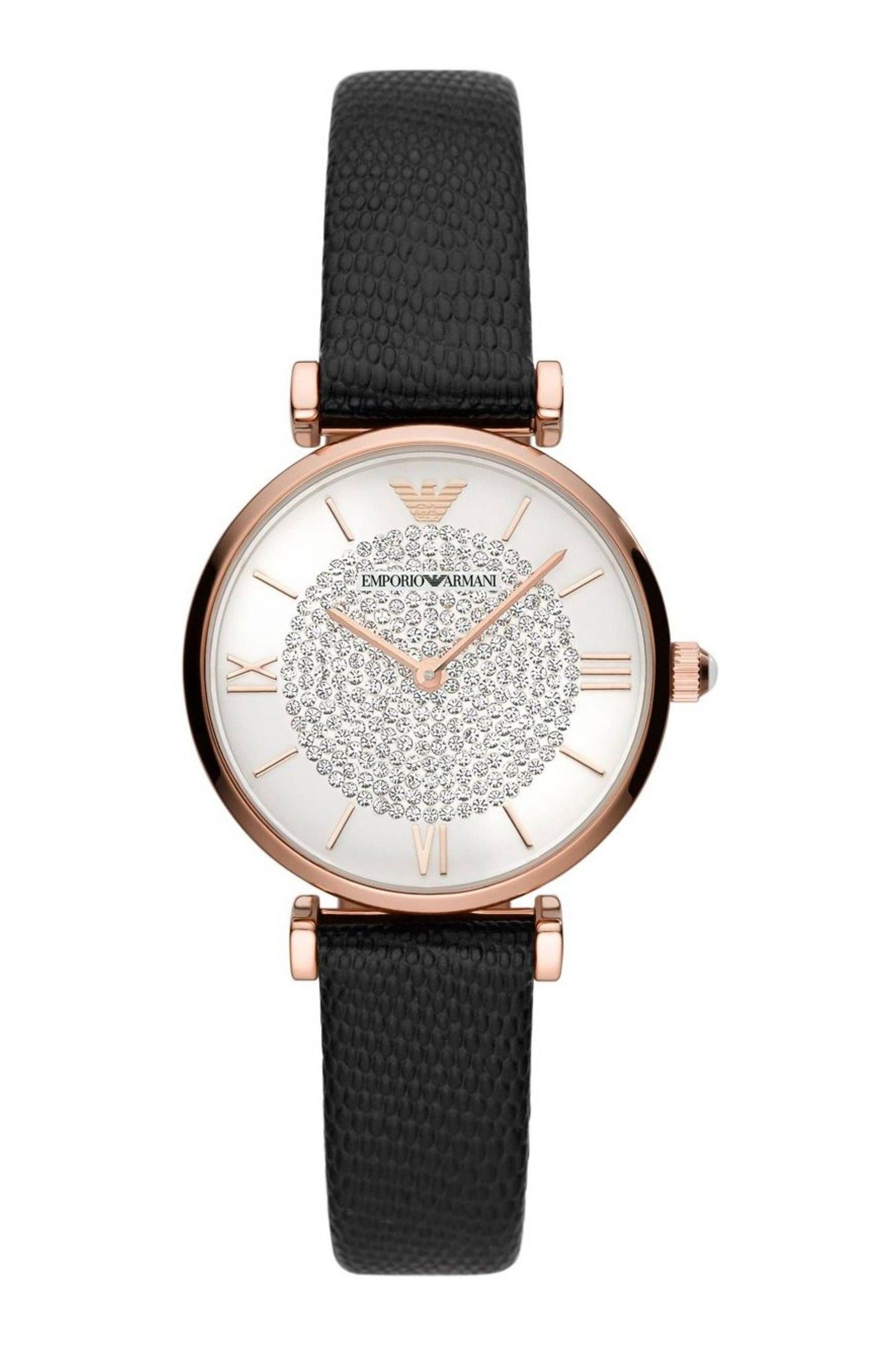 Black armani deals ladies watch