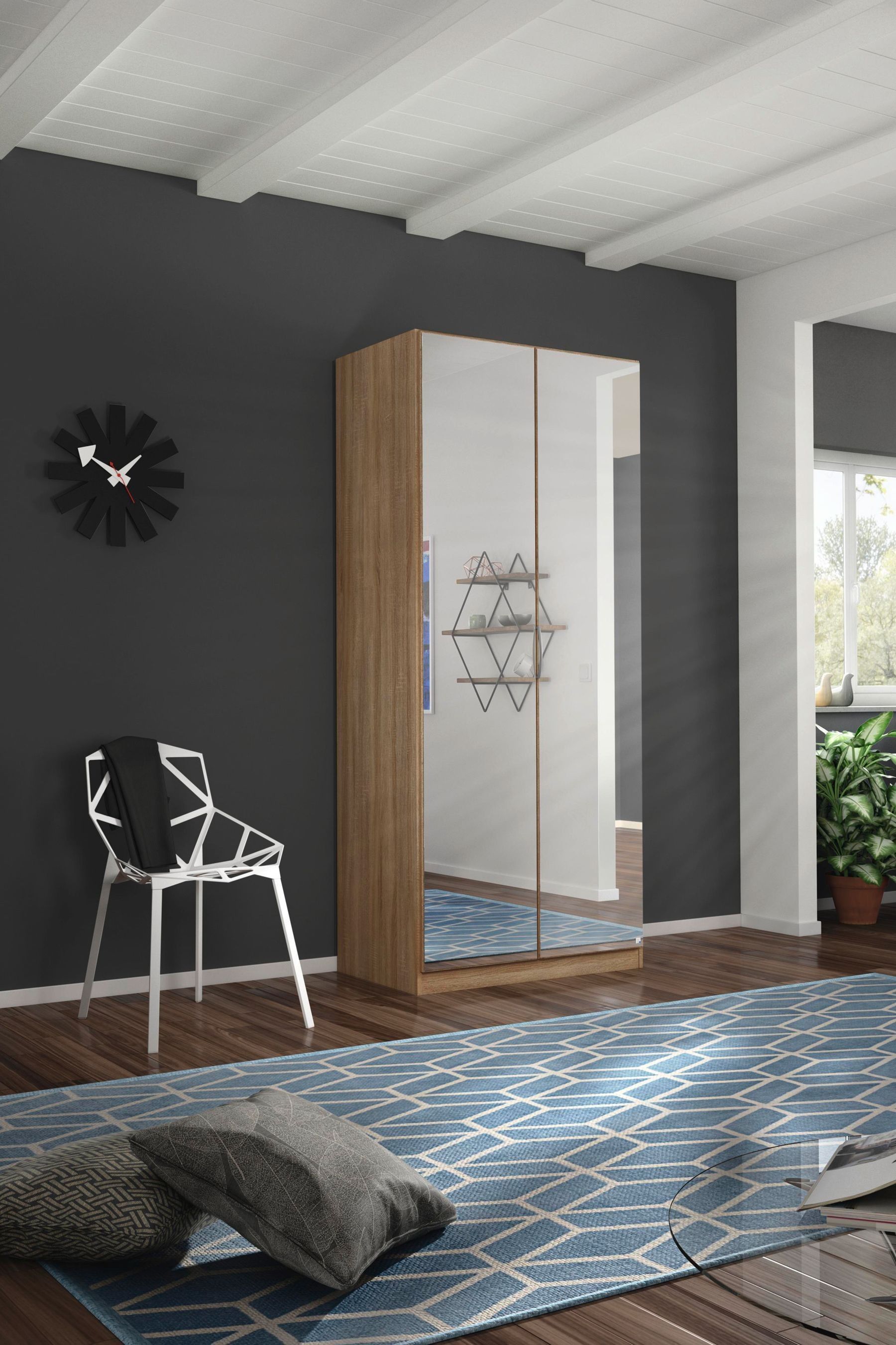 90cm online mirrored wardrobe