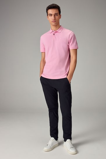 Pink Light Slim Pique Polo Shirt