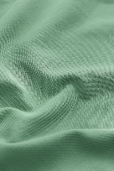 Green Slim Pique Polo Shirt