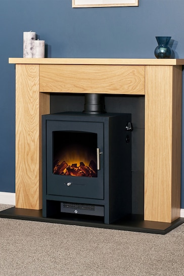 Acantha Grey Bergen Charcoal Electric Stove