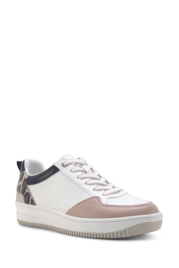 Nine West Womens 'Sileo' White Trainers with Leopard