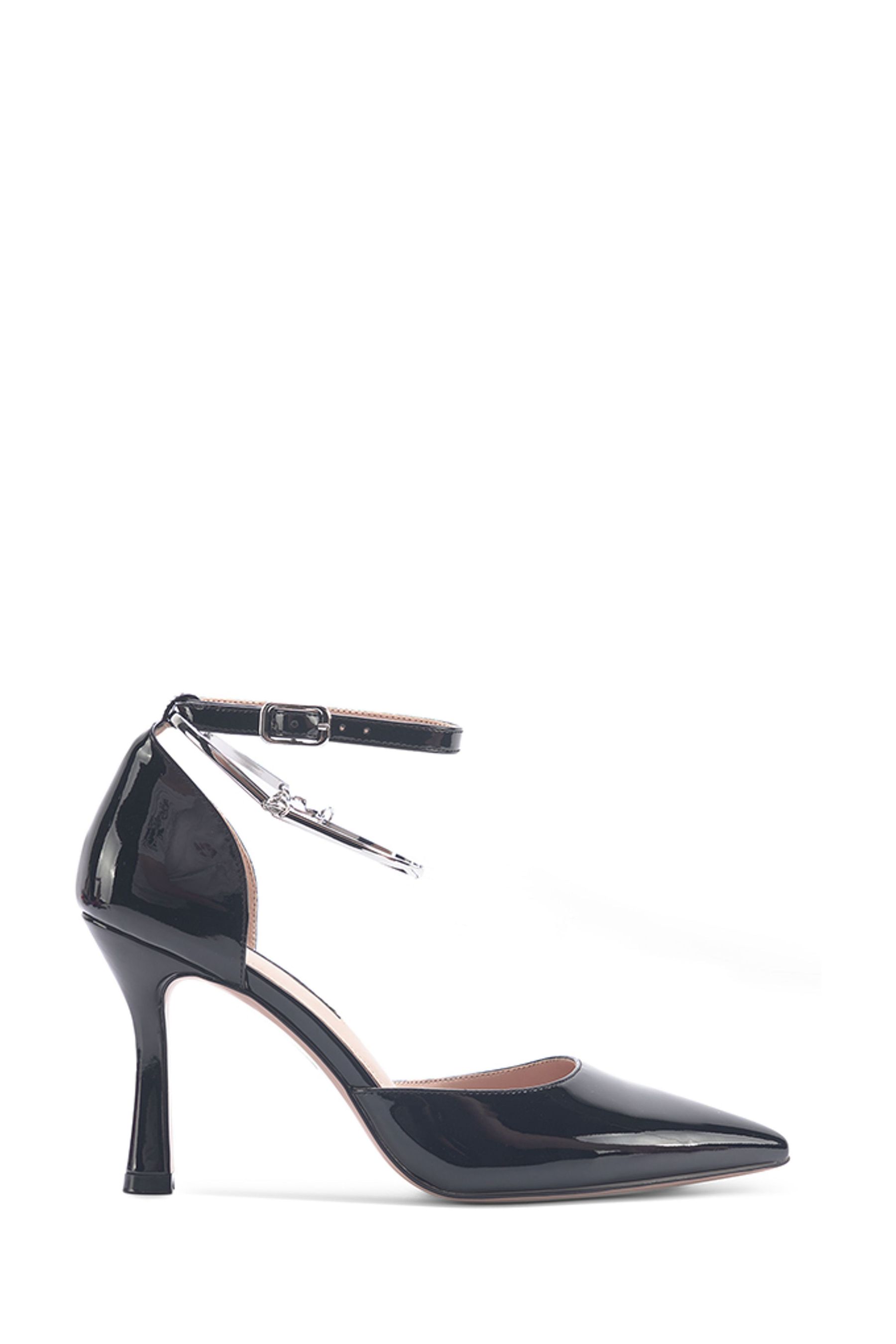 Buy Nine West Womens Tibby Black Ankle Strap Spool Heel Pumps