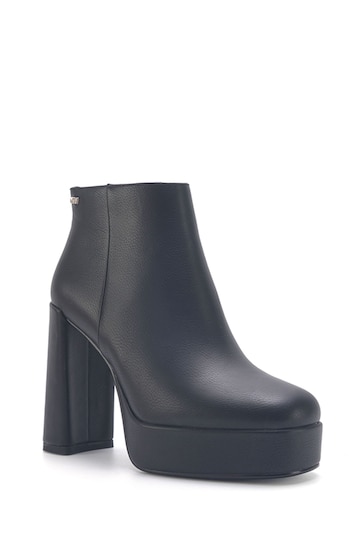 Nine West Womens 'Sariela' Platform Block Heel Black Ankle Boots with Zipper