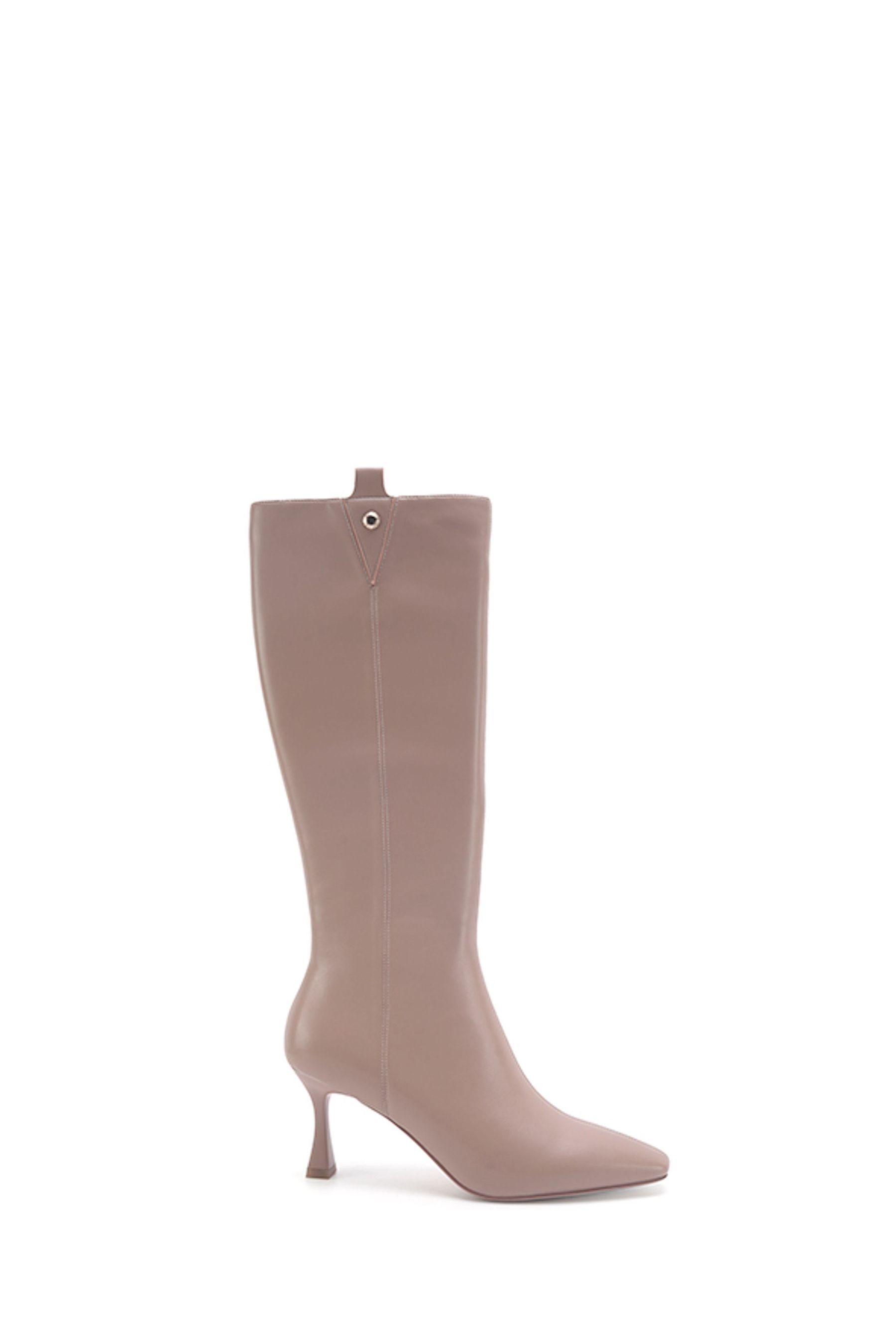 Nine West Womens Oboy Spool Heel Knee High Brown Boots with Zipper