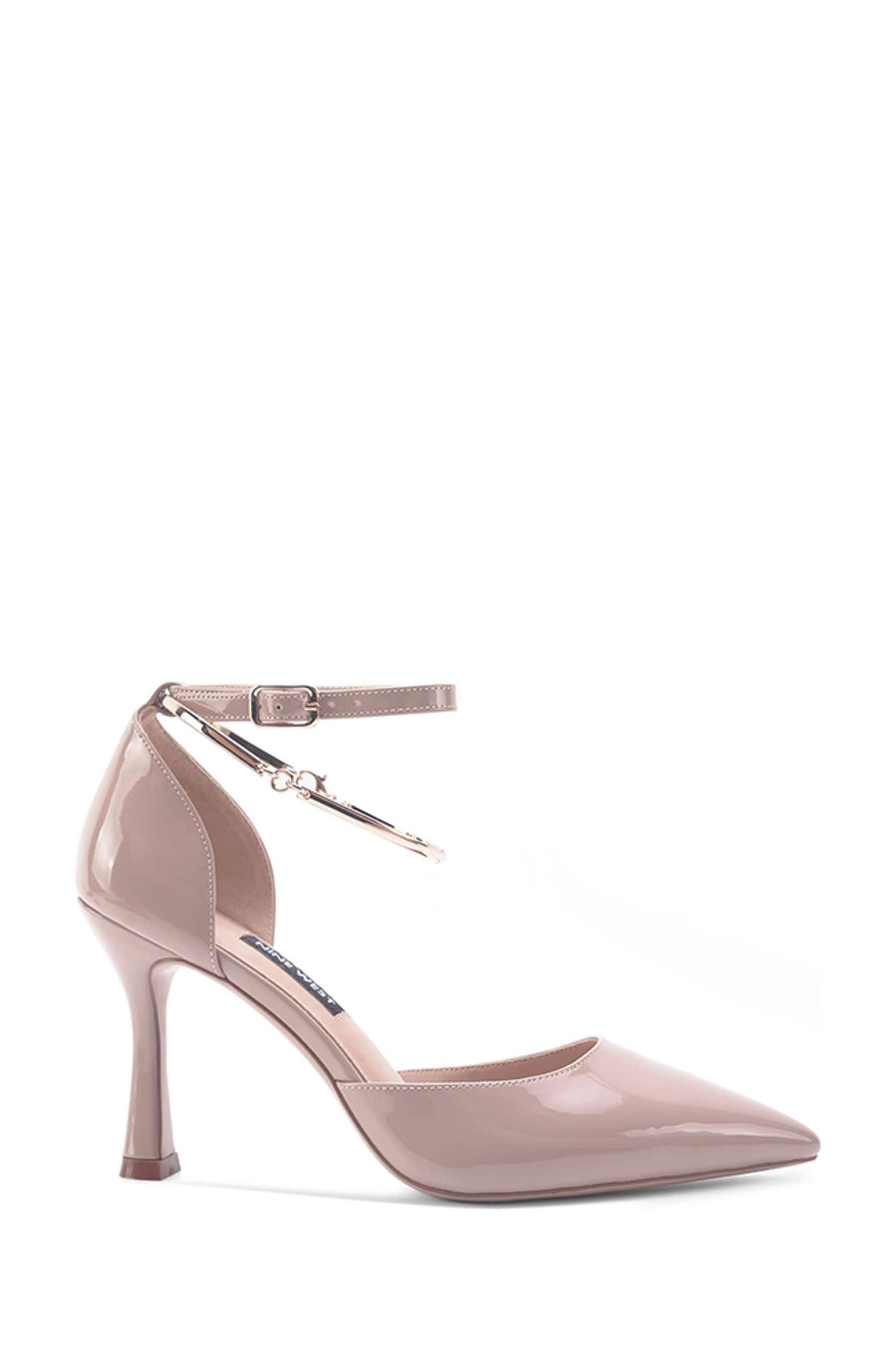 Nine West Womens Tibby Ankle Strap Spool Heel Pink Pumps