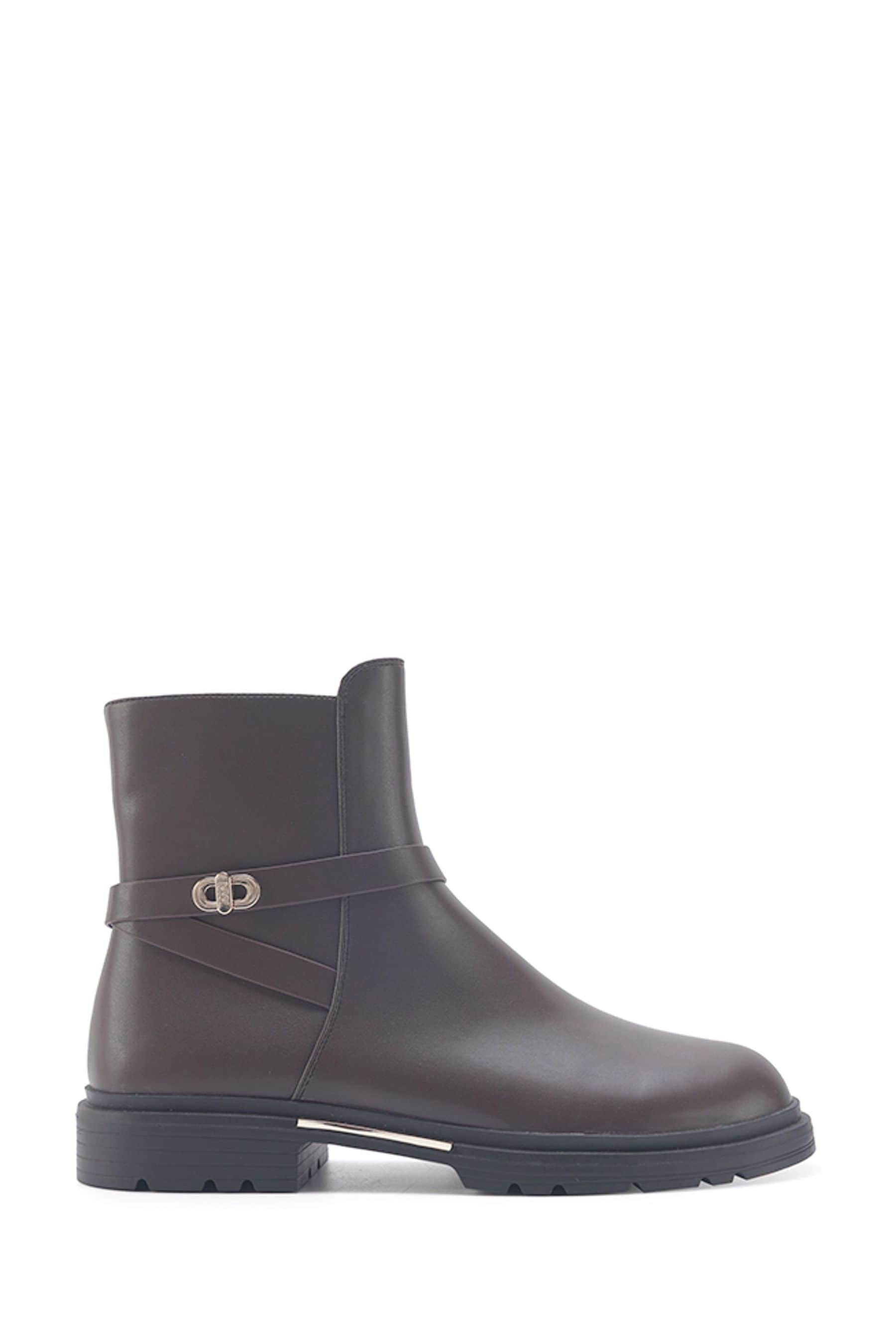 Buy Nine West Womens Delenah Brown Ankle Boots with Zipper from