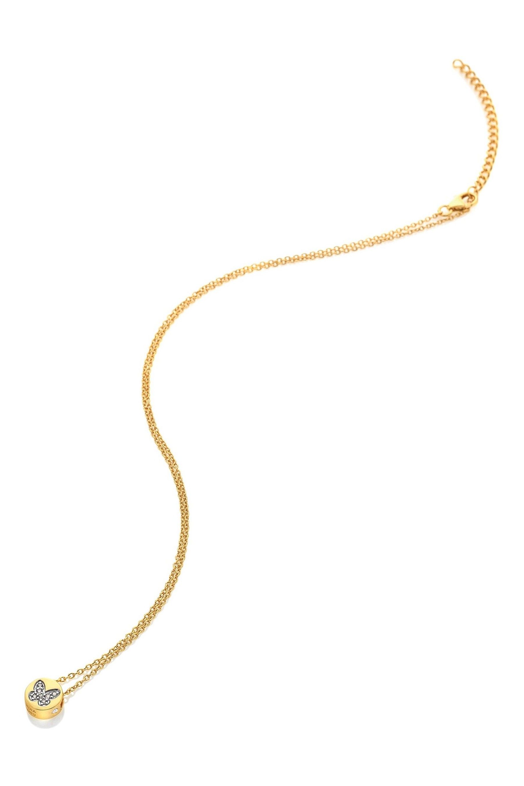 Hot Diamonds X JJ Gold Tone Butterfly Necklace