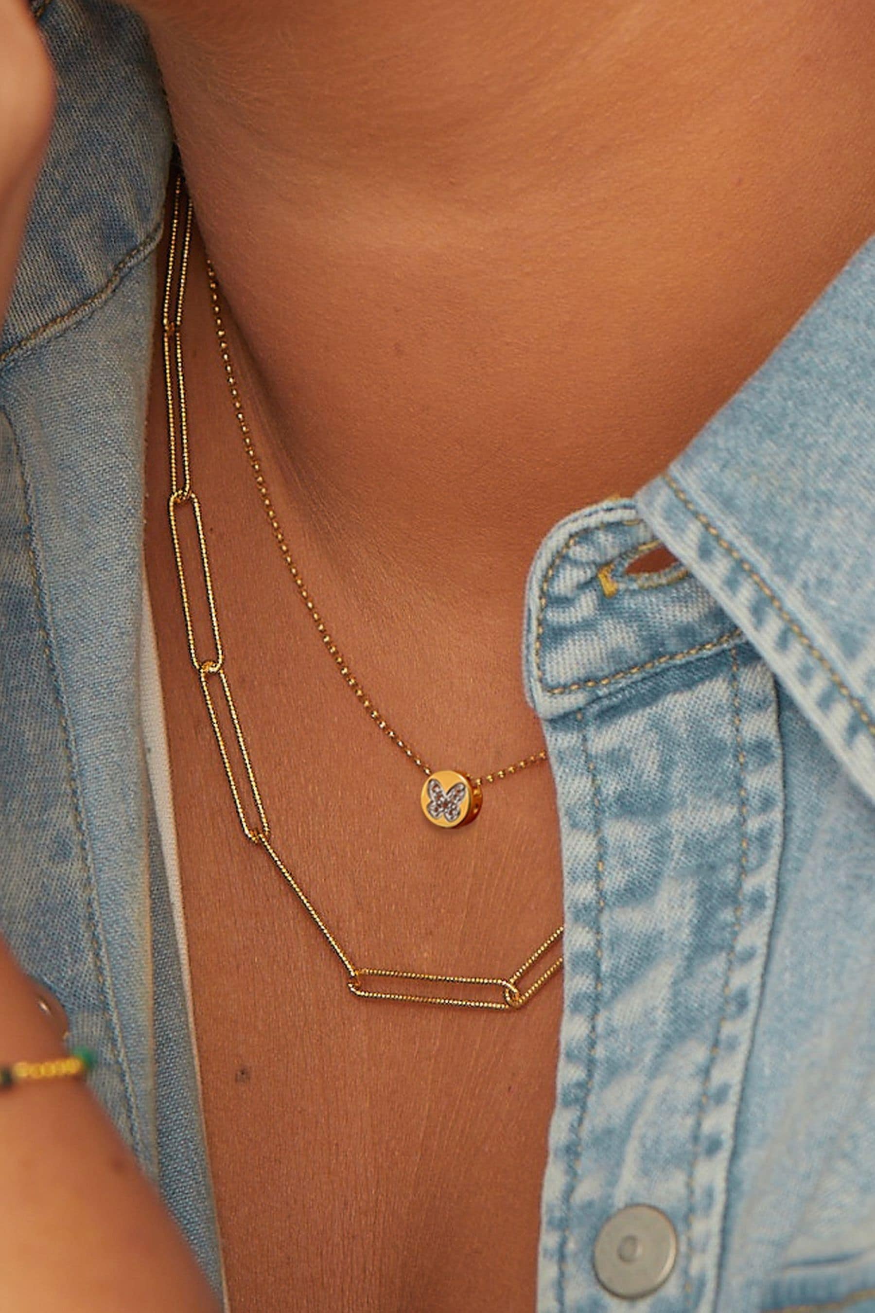 Hot diamonds store butterfly necklace