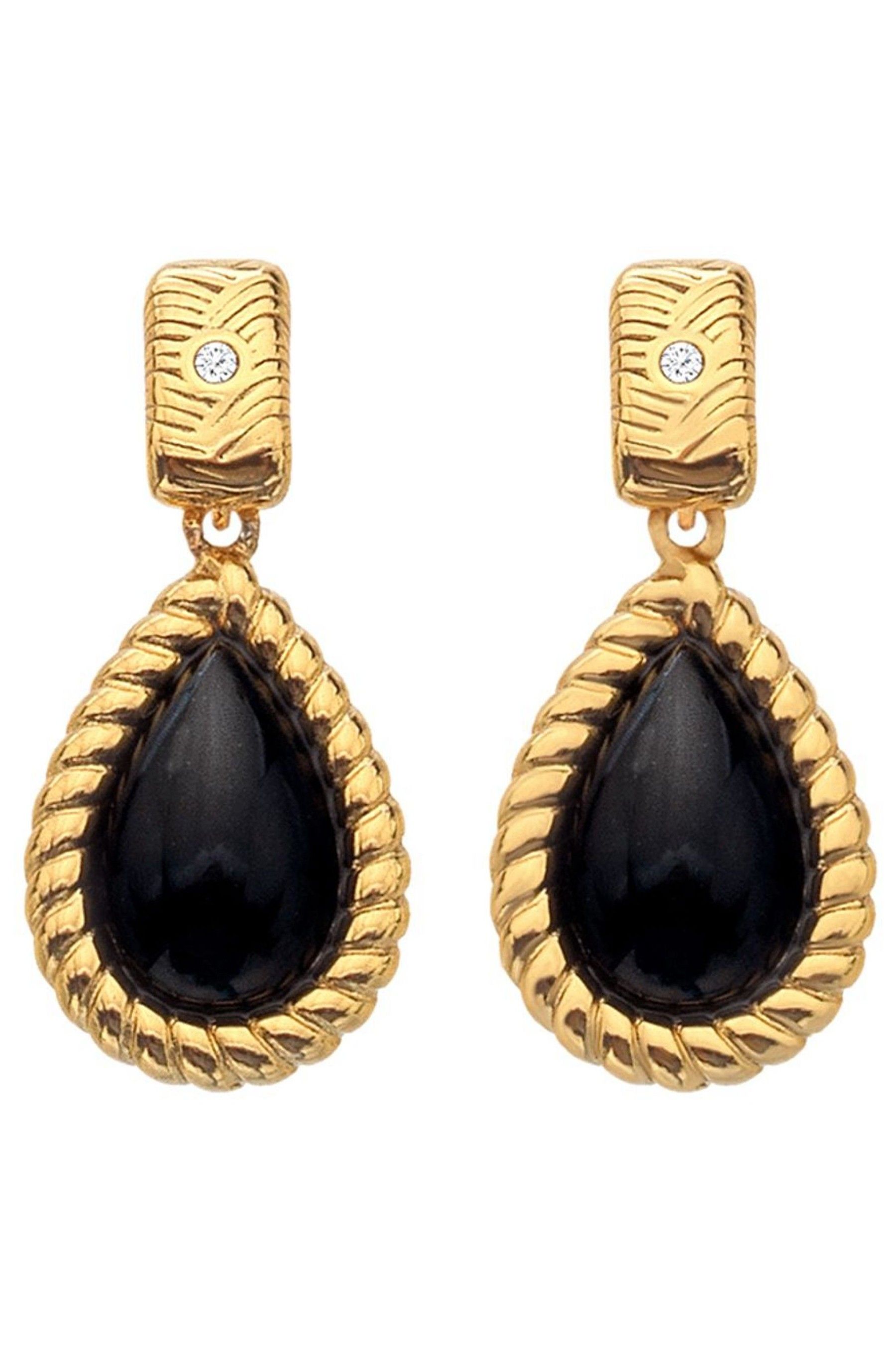 Black onyx oval earrings online