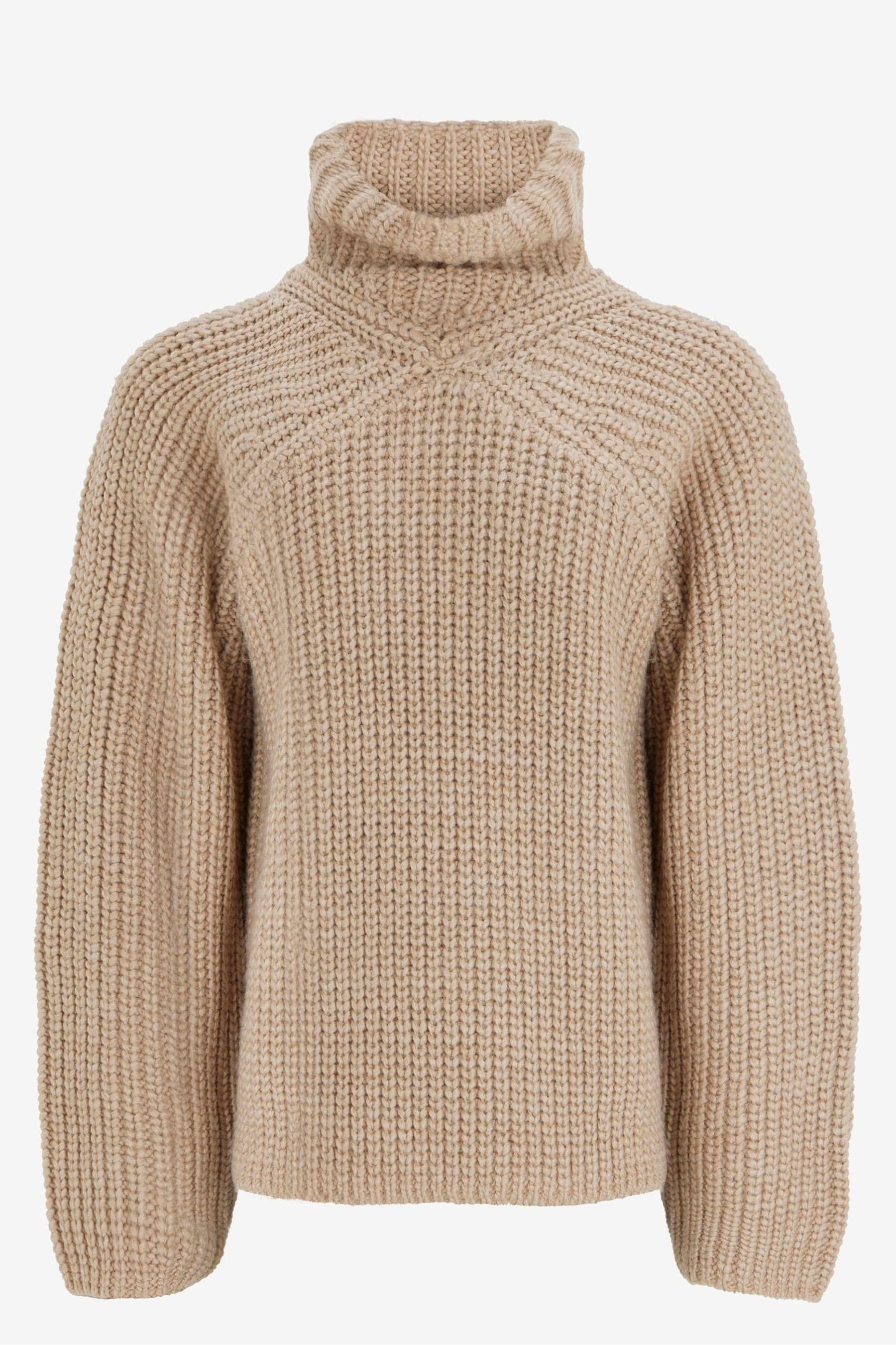 Cream chunky top polo neck jumper