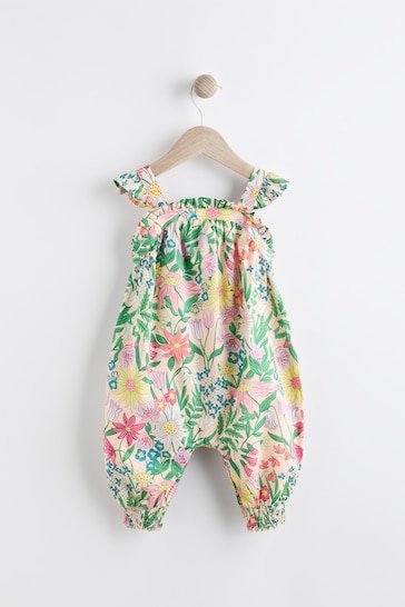 Green Floral Baby Woven Jumpsuit (0mths-3yrs)