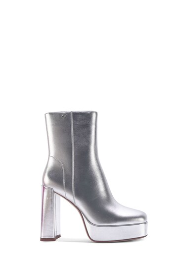 nine west silver boots