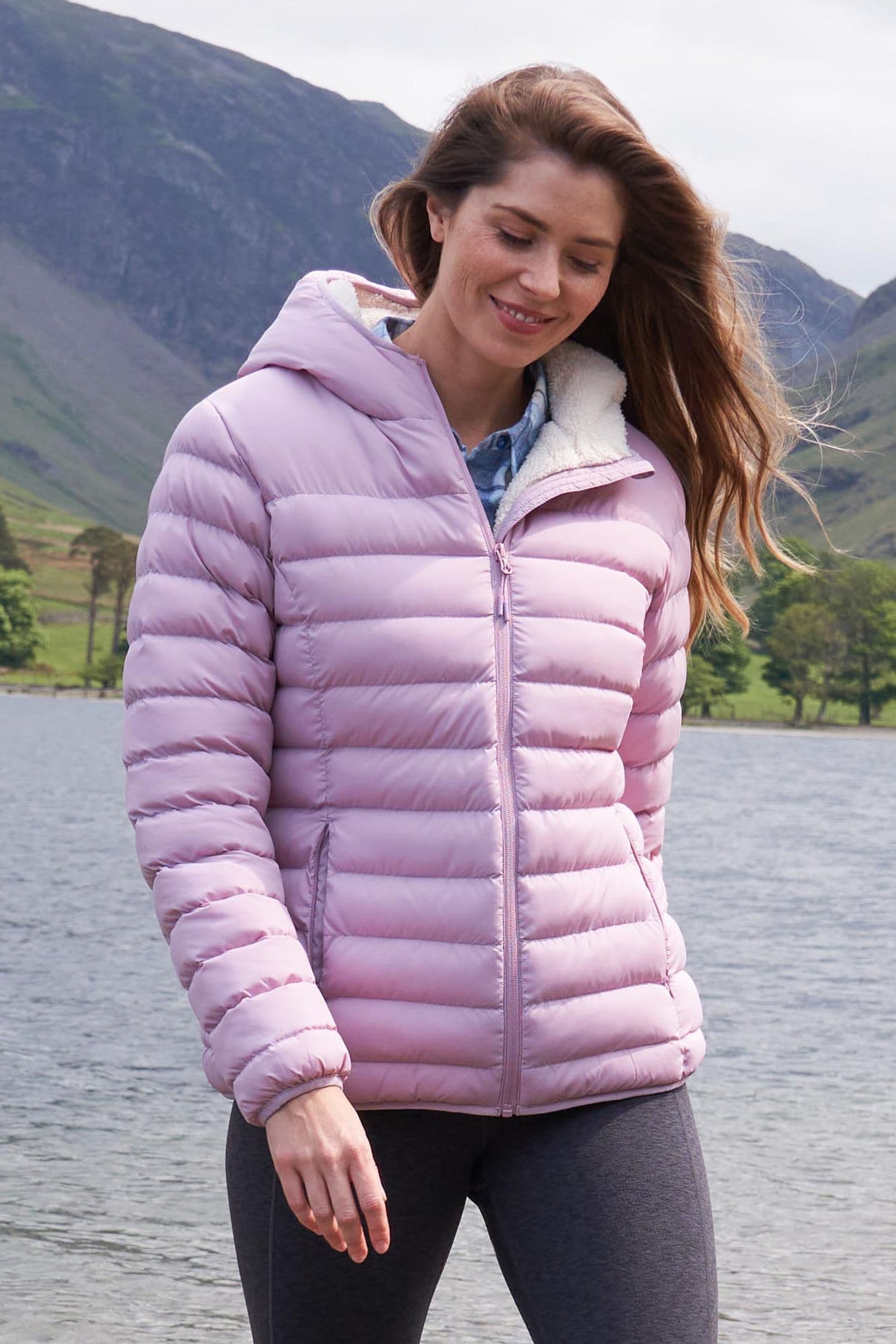 Buy Mountain Warehouse Pink Seasons Womens Water Resistant Faux Fur Lined Padded Jacket from the Next UK online shop