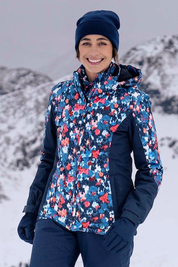 Mountain Warehouse Blue white Womens Dawn II Fleece Lined Ski Jacket