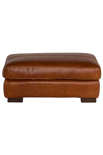 Barker and Stonehouse Brown Lorenza Leather Footstool