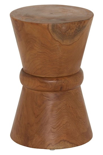 Barker and Stonehouse Brown Elswyth Solid Teak Pawn Stool