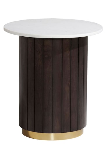 Barker and Stonehouse Dark Brown Calliope Marble 50cm End Table