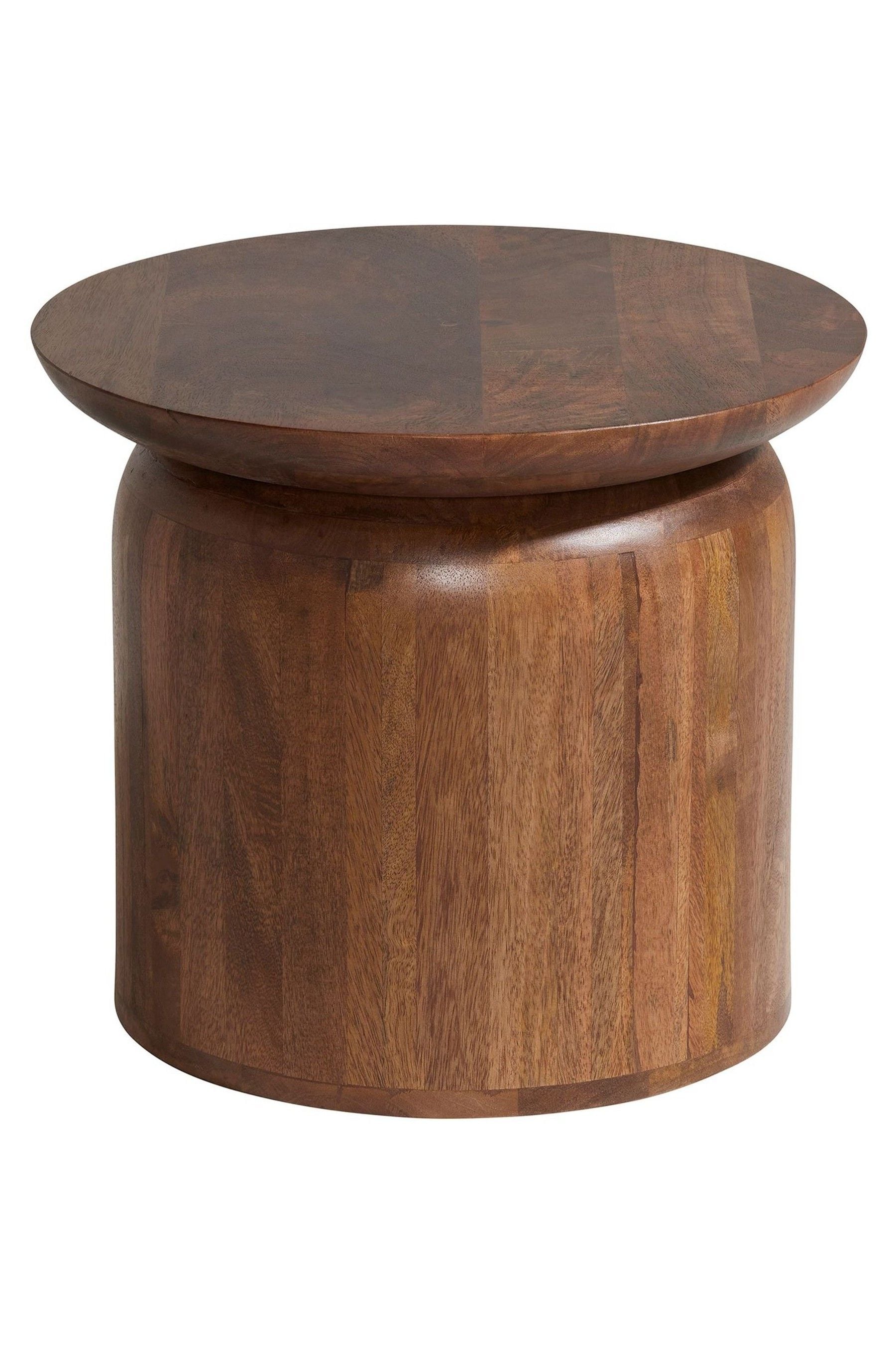 Dark brown wood shop side table