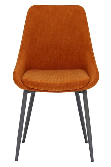 Barker and Stonehouse Orange Emmett Cord Fabric Dining Chair