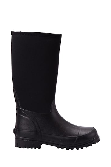Mountain Warehouse Black Mucker Womens Water Resistant Neoprene Long Boots