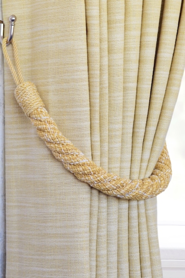 Laura Ashley Gold Set of Two Felton Rope Tie Backs