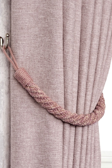 Laura Ashley Blush Pink Set of Two Felton Rope Tie Backs