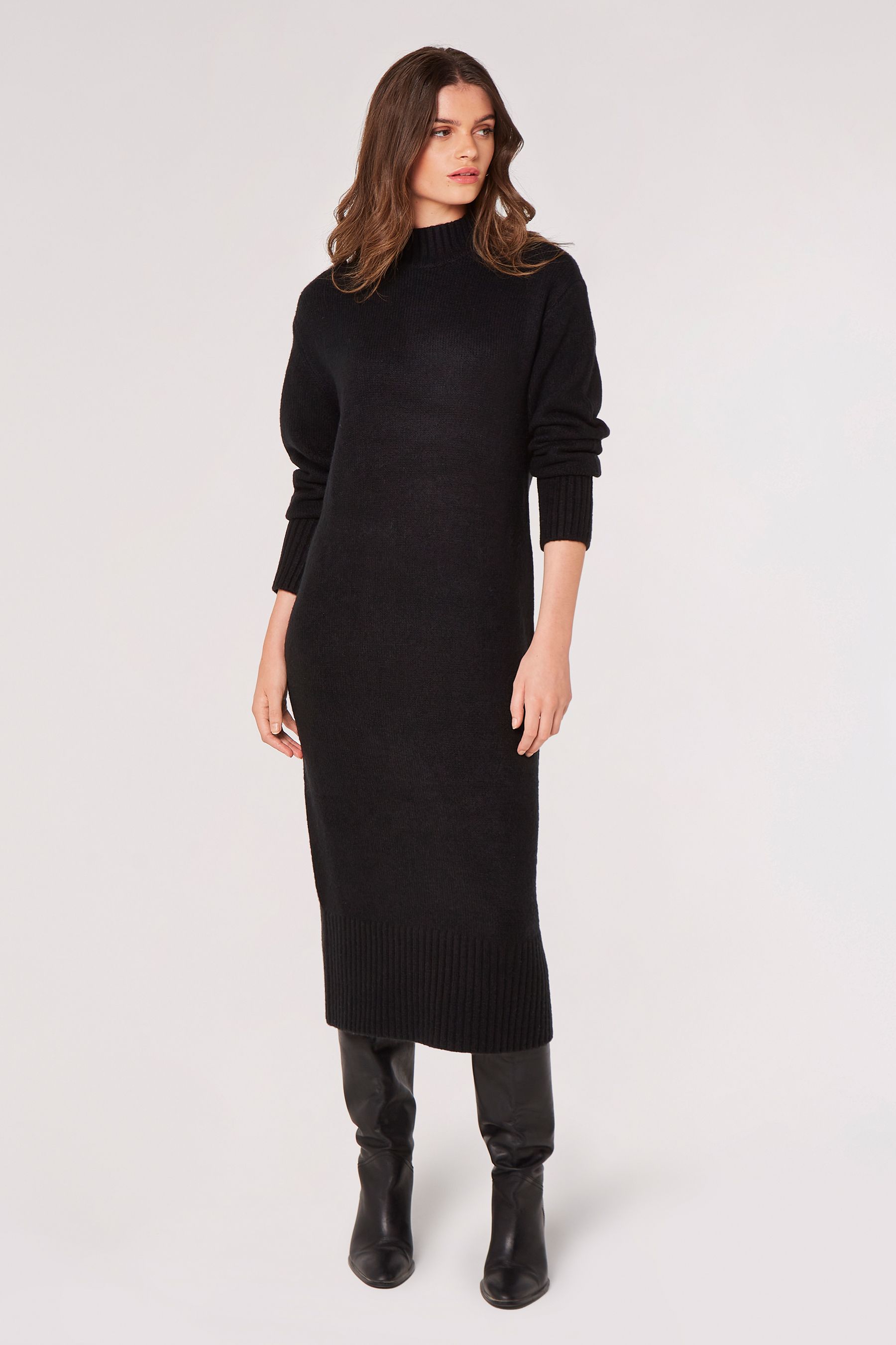 Chunky knit midi sales dress