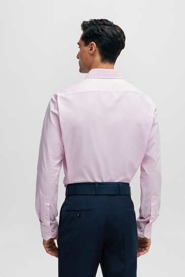 BOSS Pink Regular-Fit Shirt in Easy-Iron Oxford Stretch Cotton