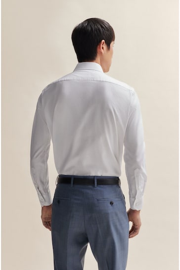 BOSS White Regular-Fit Shirt in Easy-Iron Oxford Stretch Cotton