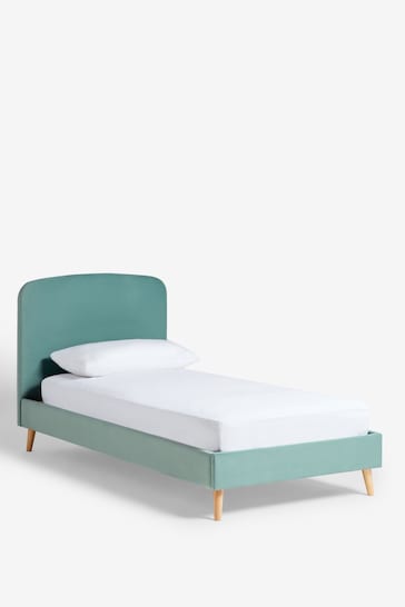 Soft Velvet Slate Teal Blue Kids Matson Bed Upholstered Bed