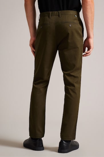 Ted Baker Green Slim Fit Textured Chino Trousers