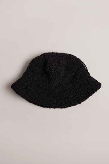Ted Baker Black Pamells Faux Shearling Bucket Hat