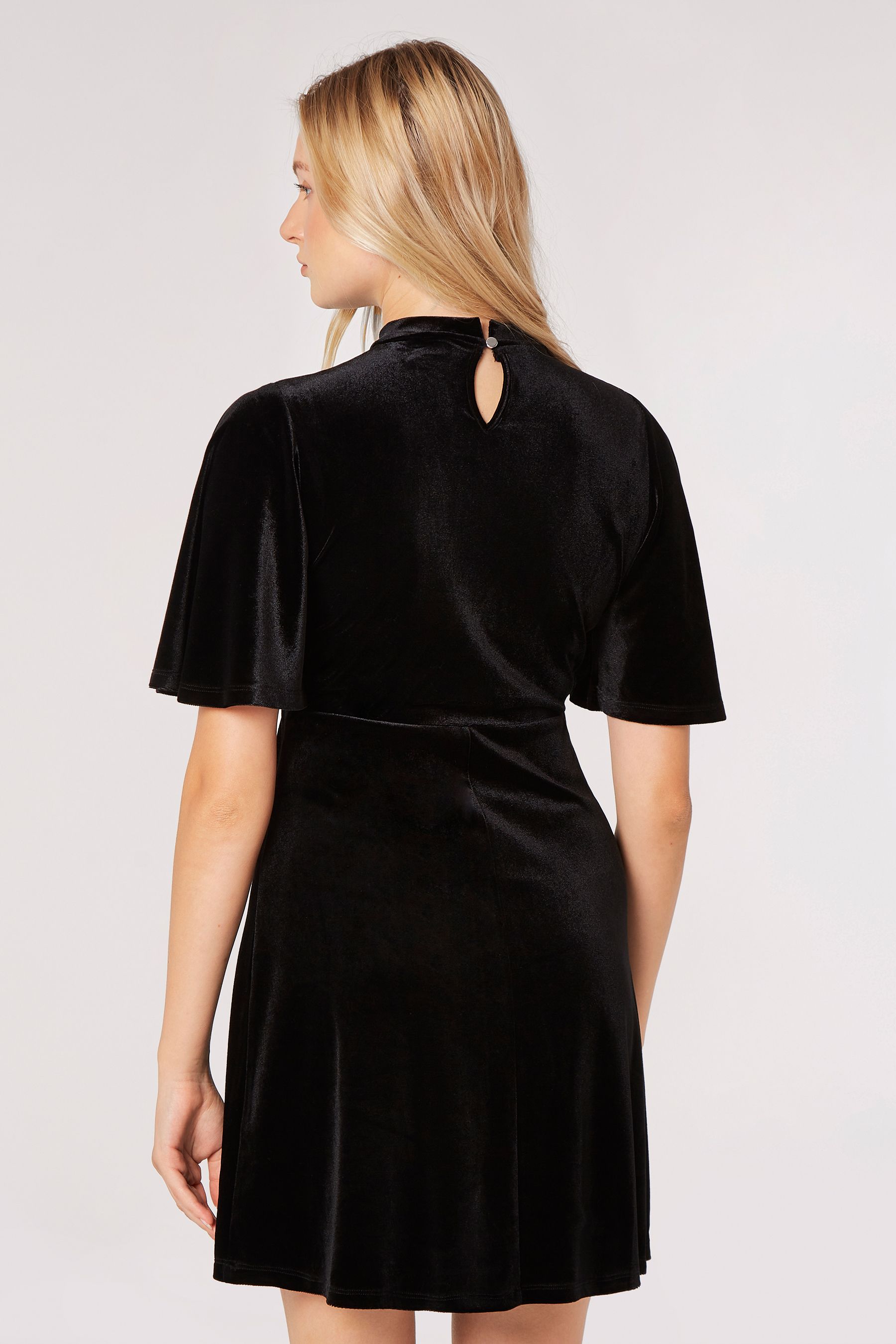 Apricot velvet dress sales
