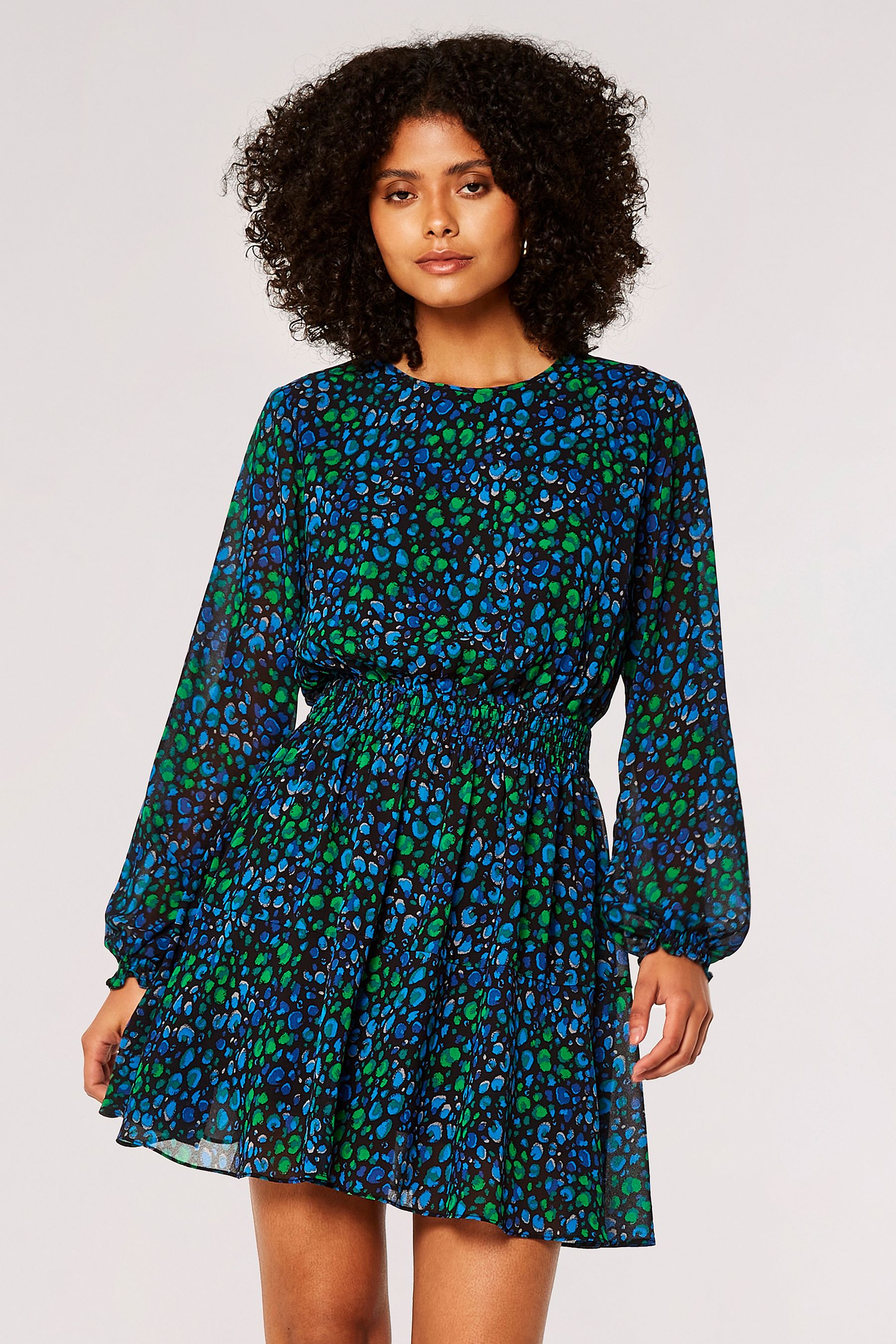 Apricot long sleeve dress hot sale