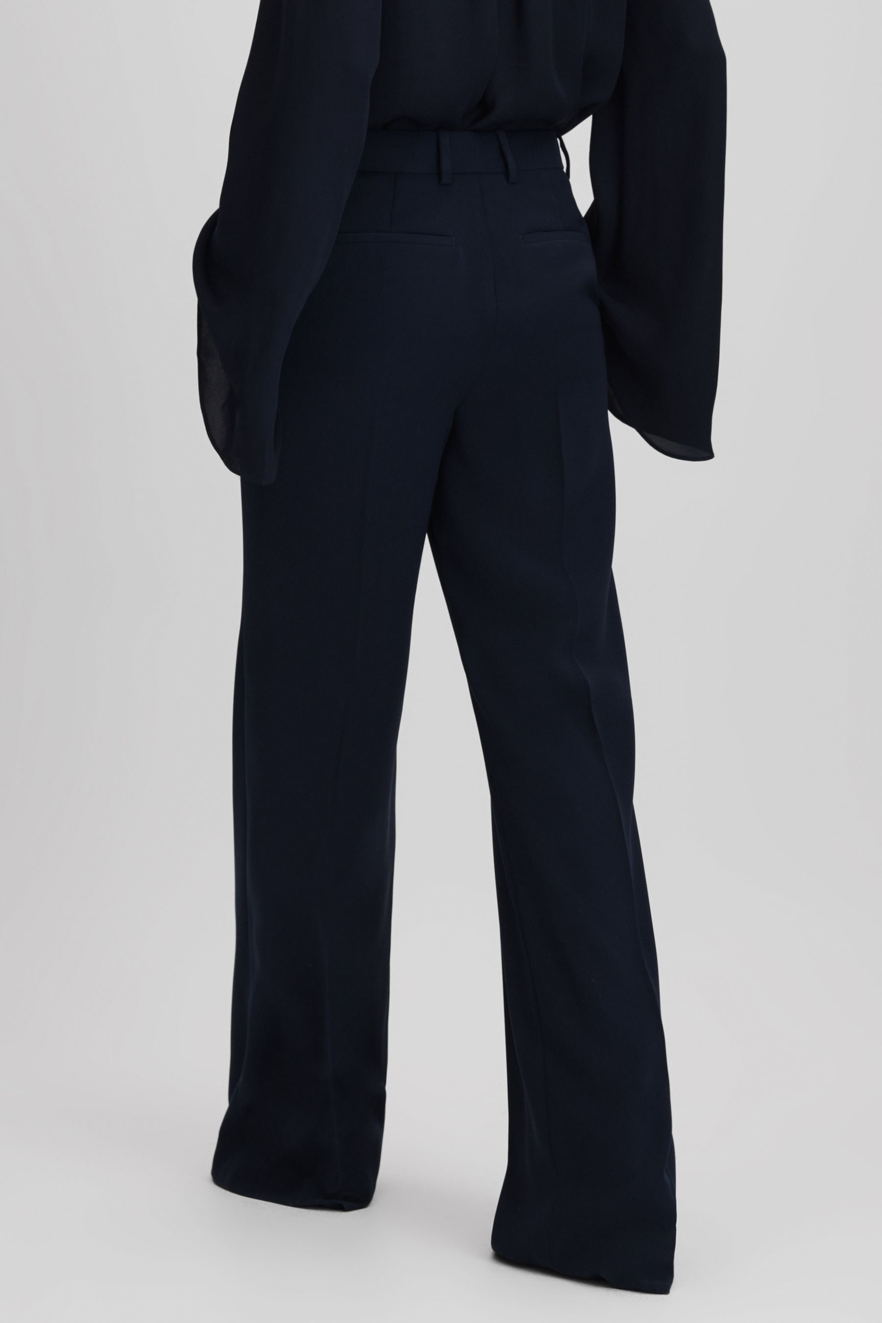Black wide leg suit trousers cheap