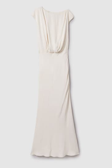Reiss Ivory Rupa Draped Maxi Dress