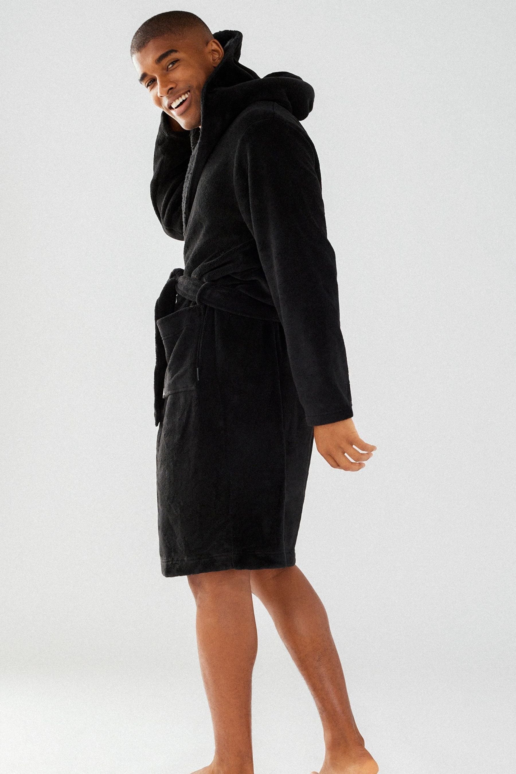 Mens black new arrivals dressing gown
