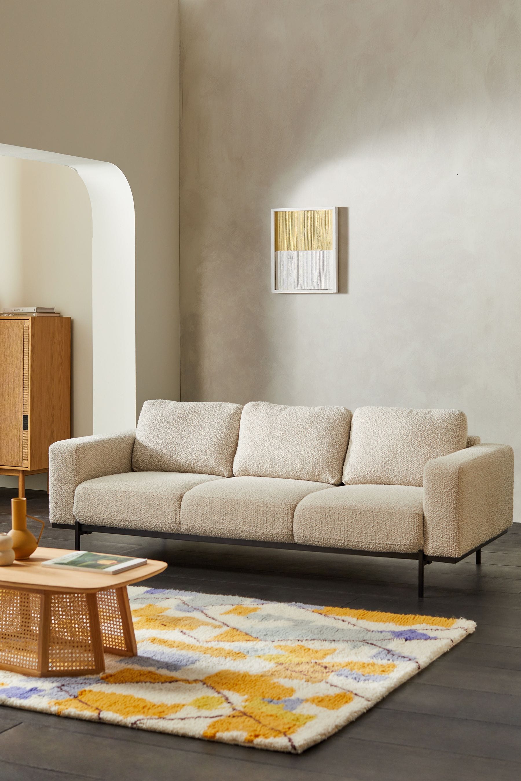 MADE.COM Soft Boucle Paper White Jarrod 3 Seater Sofa