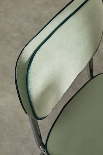 MADE.COM Set of 2 Jade Green with Dark Green Piping Parker Dining Chairs