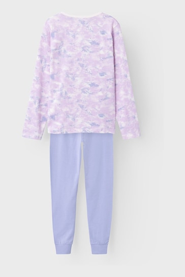 Name It Purple Long Sleeve Printed Pyjama Set